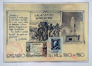 cartolina, francobollo, timbro, data, obelisco, parole, lettere, centenario, francobolli, date, numeri, bolli, timbri, mille