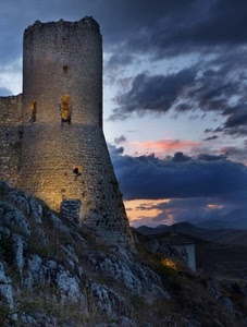 torre, nuvole, castello, tramonto, rocce, sera, cielo, rocca, luce